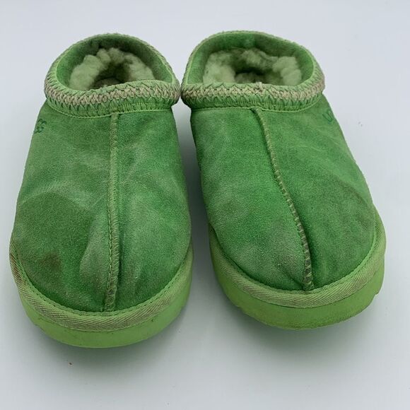 UGG bright lime green slip on Tasman style shoes mens size 10 - Picture 2 of 9
